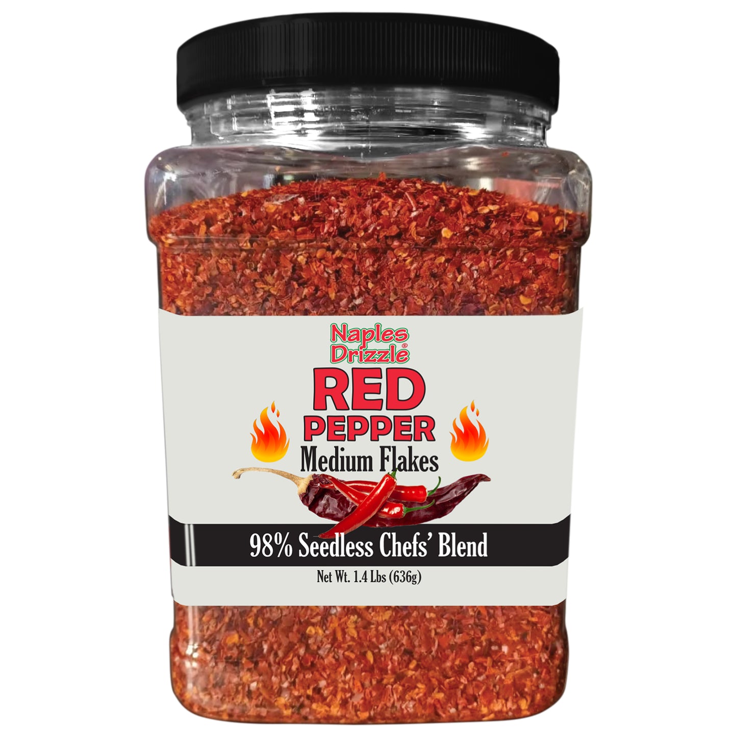 Red Pepper MEDIUM Flakes -- Wholesale 2-Pack, 1.4lb Containers