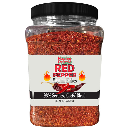 Red Pepper MEDIUM Flakes -- Wholesale 2-Pack, 1.4lb Containers